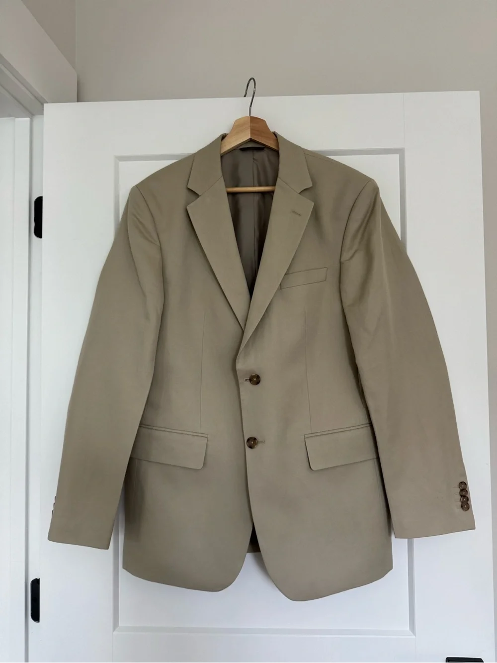 Banana Republic 40R Cotton Linen Blazer Tan Khaki Sport Coat Tailored Jacket